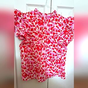 Small Women Blouse - Pink Heat Pattern